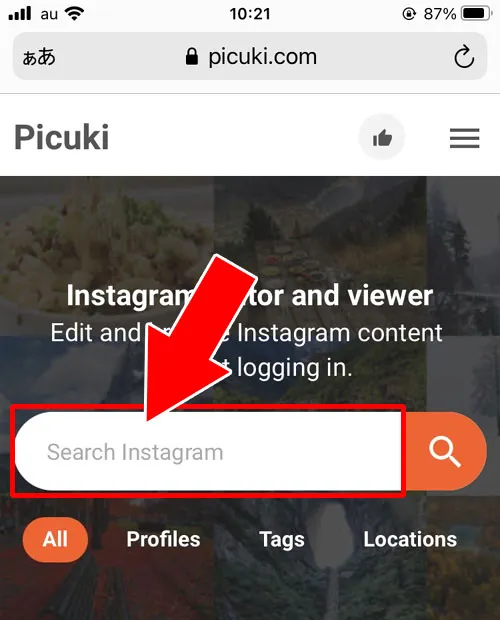 アカウント検索から写真を見る｜Picuki（ピクキ）の使い方！インスタにログインなしでストーリーも見れます