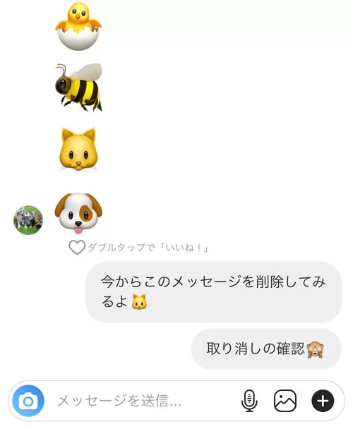 自分のDM画面|インスタのDMで送信取り消しするとどうなる?相手画面の見え方や通知など仕組みまとめ