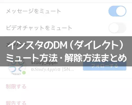 インスタのDMでミュート方法!メッセージをミュートしてもDMは届くし既読もつきます