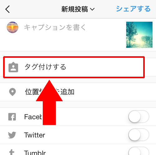 キャプションのタグ付け方法