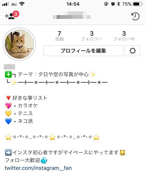 改行や空白改行を使う|インスタで自己紹介をオシャレに可愛く作るポイント