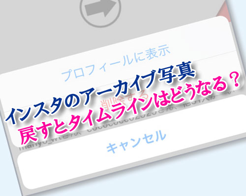 インスタのアーカイブから写真を戻すとタイムラインはどうなる?