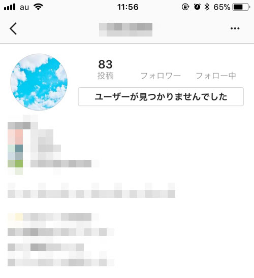 相手からブロックされている|instagramでユーザーが見つかりませんでしたと表示される原因