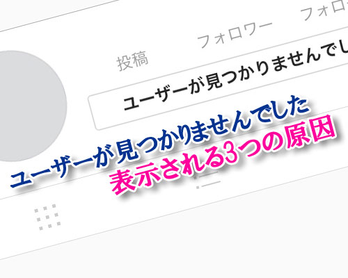 instagramでユーザーが見つかりませんでしたと表示される原因