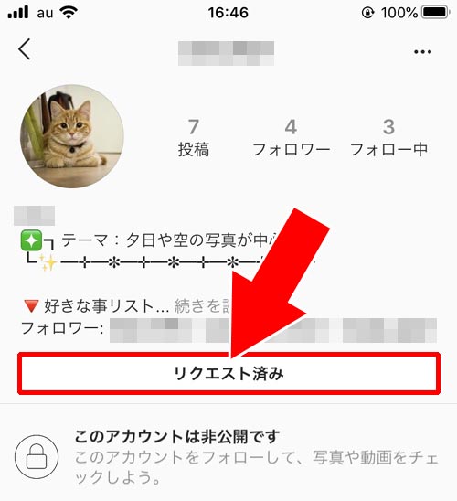 フォローした側(リクエスト中)|インスタのフォローリクエストで承認や削除や無視した時の仕組みまとめ