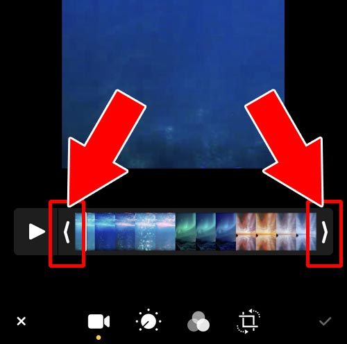 iphoneでは写真編集でトリミングもできる - 長い動画を1分以内に分割する|インスタで長い動画を投稿したい時の方法!1分以上の動画は分割して投稿しよう