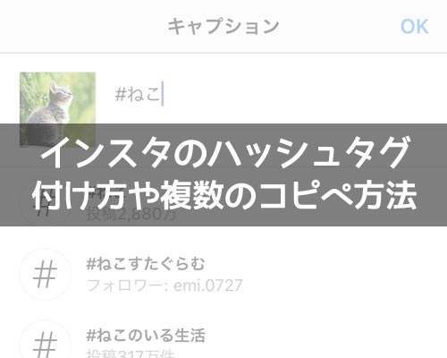 インスタでハッシュタグの付け方!人気ハッシュタグをコピーで簡単に追加できます