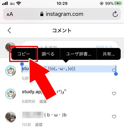 インスタでコメントをコピーする方法とコピー文章の翻訳方法｜インスタグラム使い方