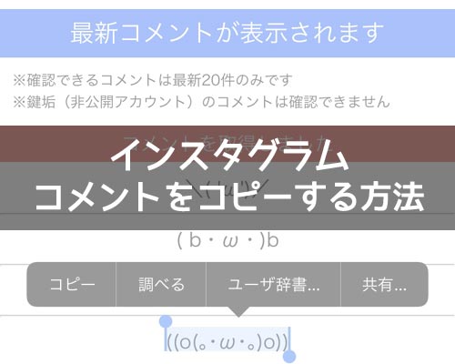 インスタでコメントをコピーする方法とコピー文章の翻訳方法