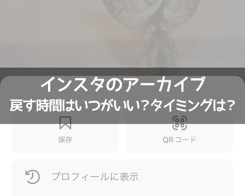 インスタでアーカイブから戻す時間はいつがいい？｜インスタのアーカイブから戻す時間はいつがいい？タイミングが重要になります 