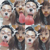 モデルの近藤千尋が夫婦で犬加工のツーショット写真を公開